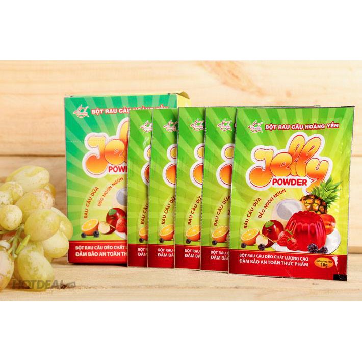 Bột rau câu [ CHẤT LƯỢNG CAO ] Gói Bột rau câu dẻo jelly hoàng yến 10gr, nguyên liệu chế biến món ăn