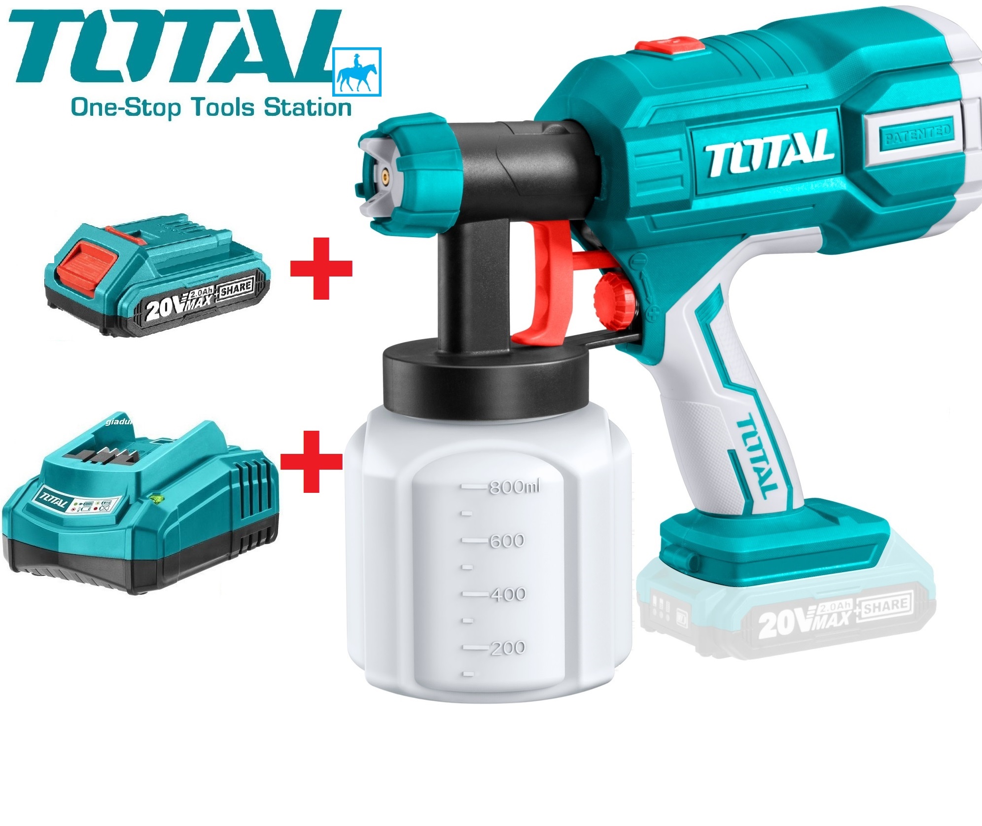 Dụng Cụ Phun Sơn Máy phun sơn Dùng Pin 20V TOTAL TSGLI2001 TSGLI20406 TSGLI20406