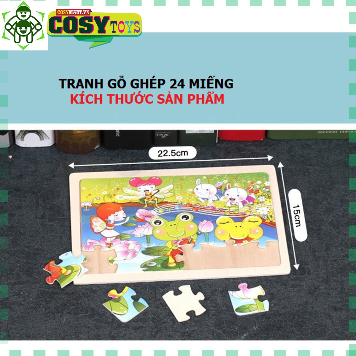 Tranh gỗ ghép đủ chủ đề 24 miếng