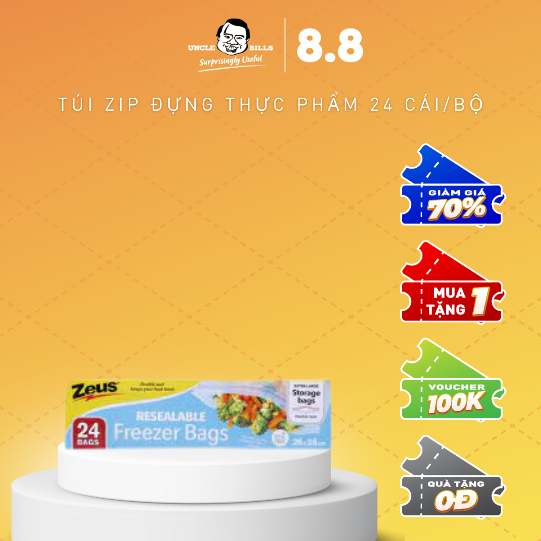 Túi Zip đựng thực phẩm 24 cái/bộ Uncle Bills BC0480