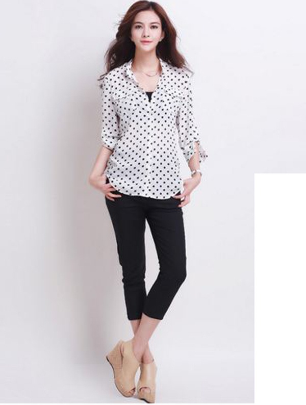 [4.4 Hoàn tiền 15%][HCM]SƠ MI CHẤM BI PHỐI TÚI CÁ TÍNH - AO005