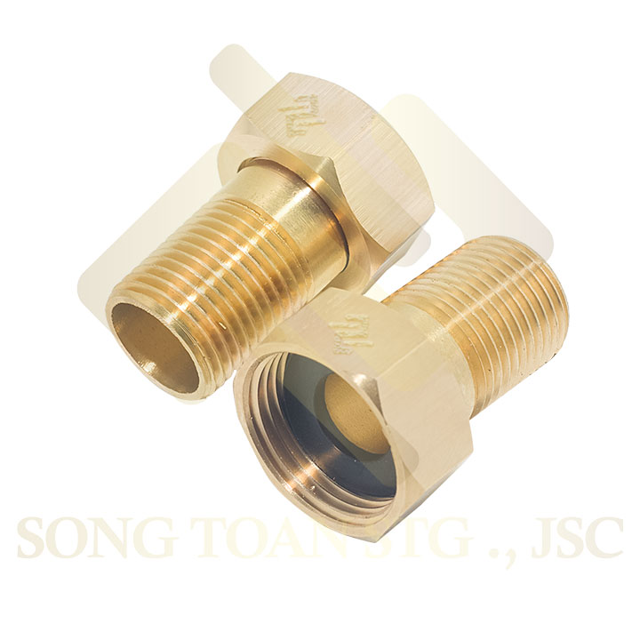 [RẮC CO ĐỒNG HỒ] Bộ hai thân ren ngoài và đai ren trong kết đồng hồ nước TẶNG 2 gioăng cao su chống rò rỉ nước Đồng thau