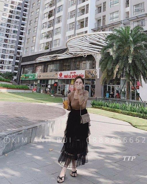 Áo thun len cổ vuông cao cấp