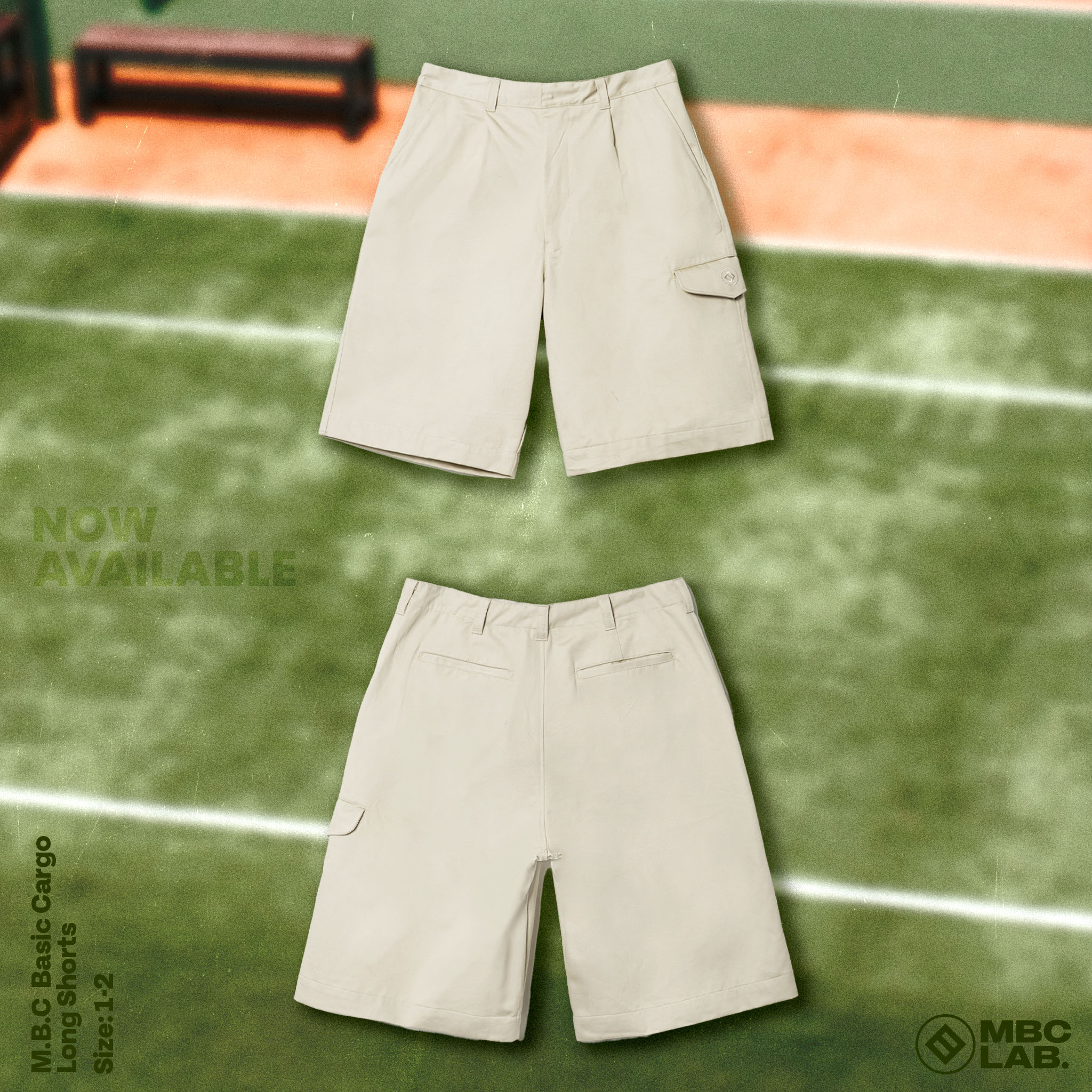 Quần Shorts Khaki Túi Hộp MBC - Đen/Kem