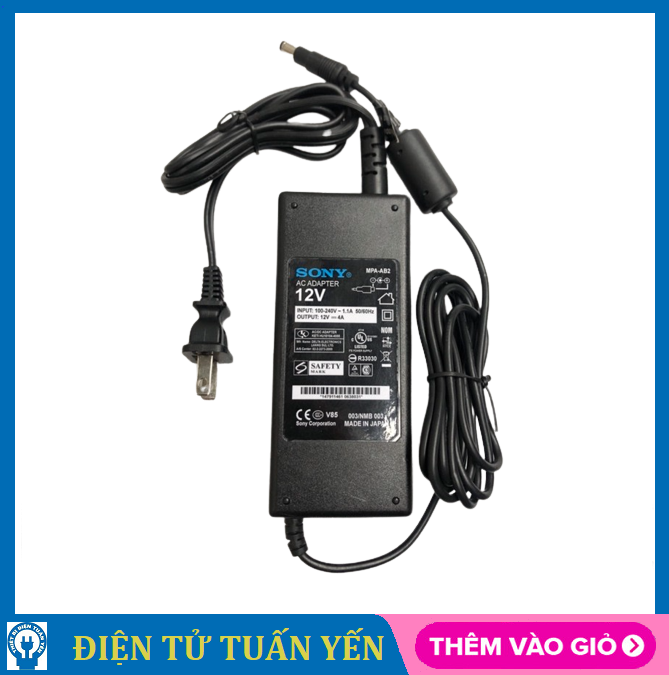 Nguồn nhựa 12V 5A Sony loại tốt cung cấp nguồn cho camera, máy tính,...