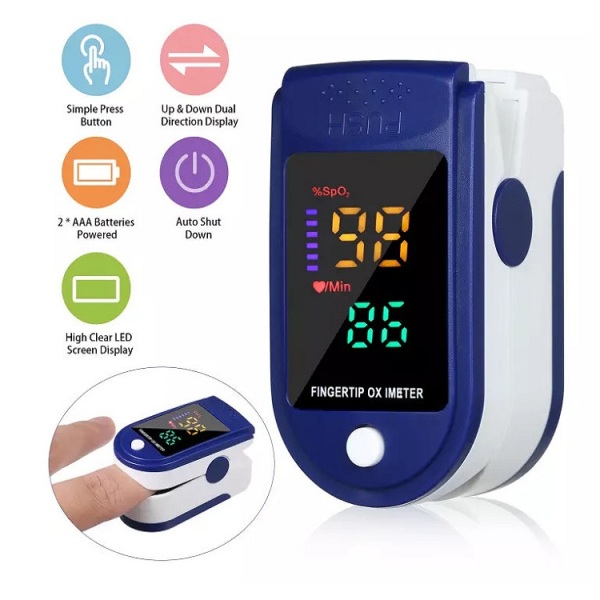 Machine heart rate measurement, measure the concentration of oxygen in the blood monitor color convenience, compact gift with 2 AAA batteries bán chạy