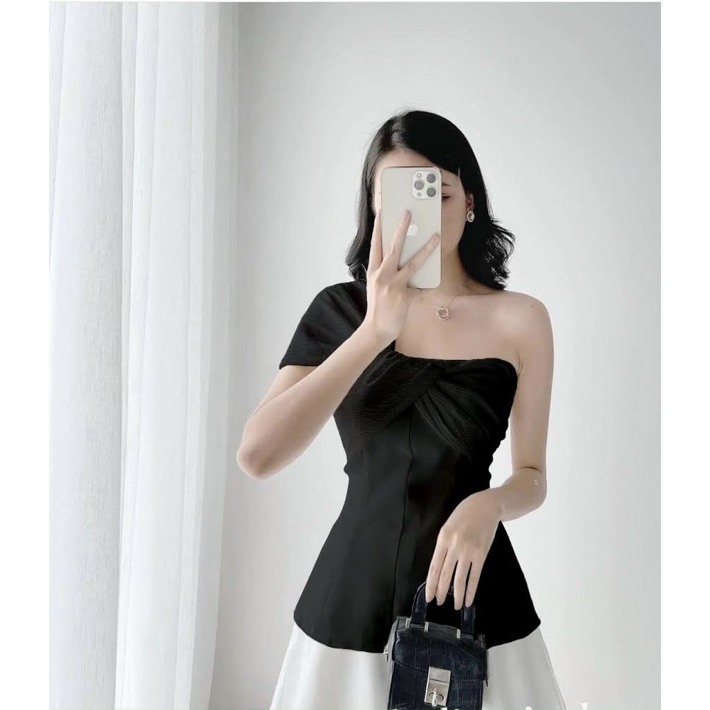 Set Áo Lệch Vai Phối Quần Đùi [Kèm Ảnh Thật]