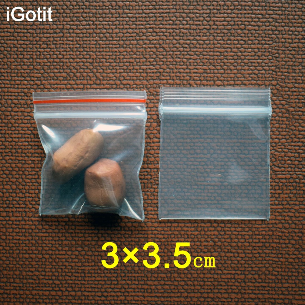 Set of 100 Multi-Purpose Pe Zip Bags in Various Sizes 1.5-5.5cm - Convenient Food Storage Bags