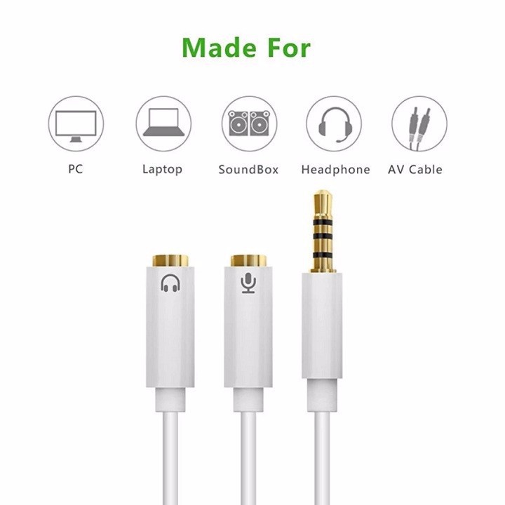 Cáp âm thanh 3.5mm 2 vào 1 Ugreen UG10789
