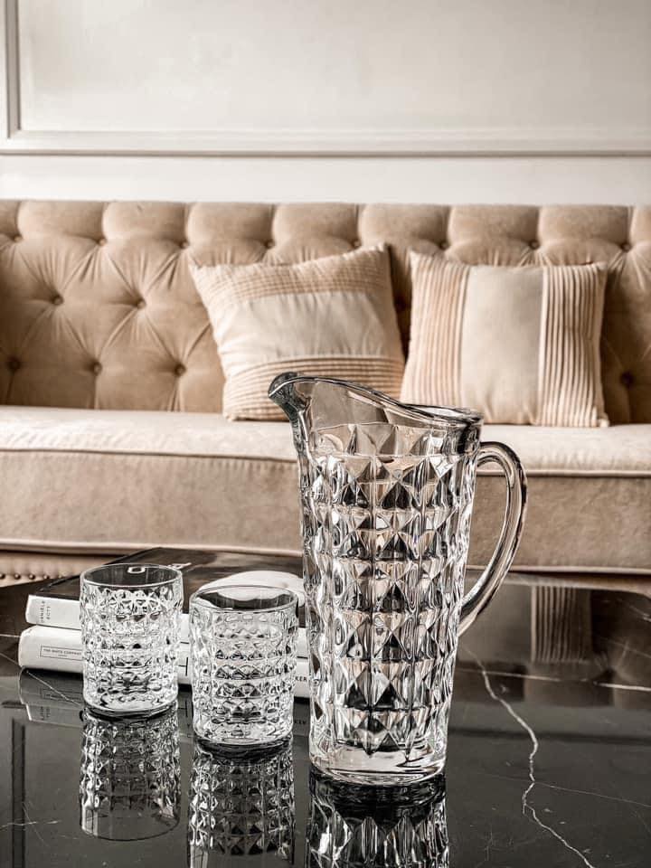 Set 6 cốc cao 260ml và bình Bohemia Diamond