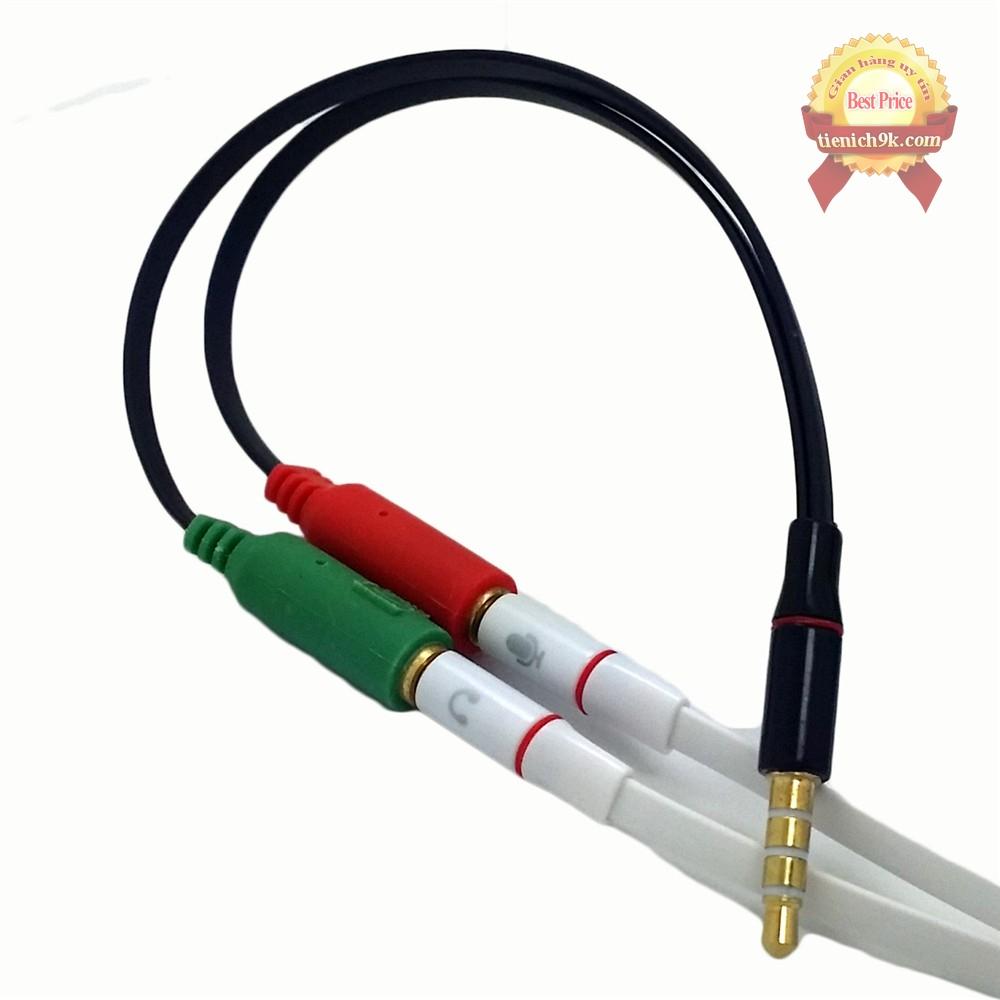 Cáp gộp âm thanh Audio và Micro 2 jack ra 1 jack cắm 3.5mm
