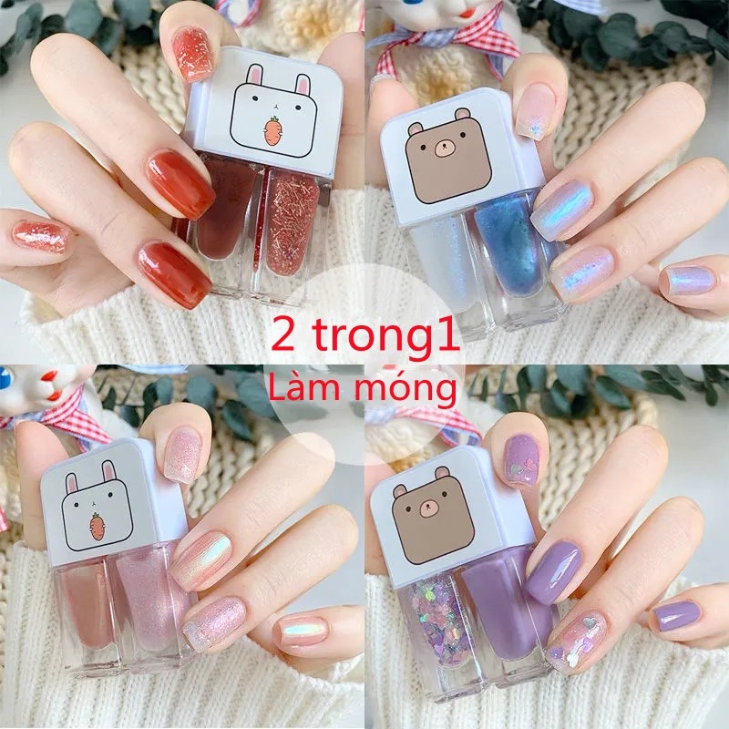 Sơn móng tay 2 trong 1 phối màu siêu đẹp