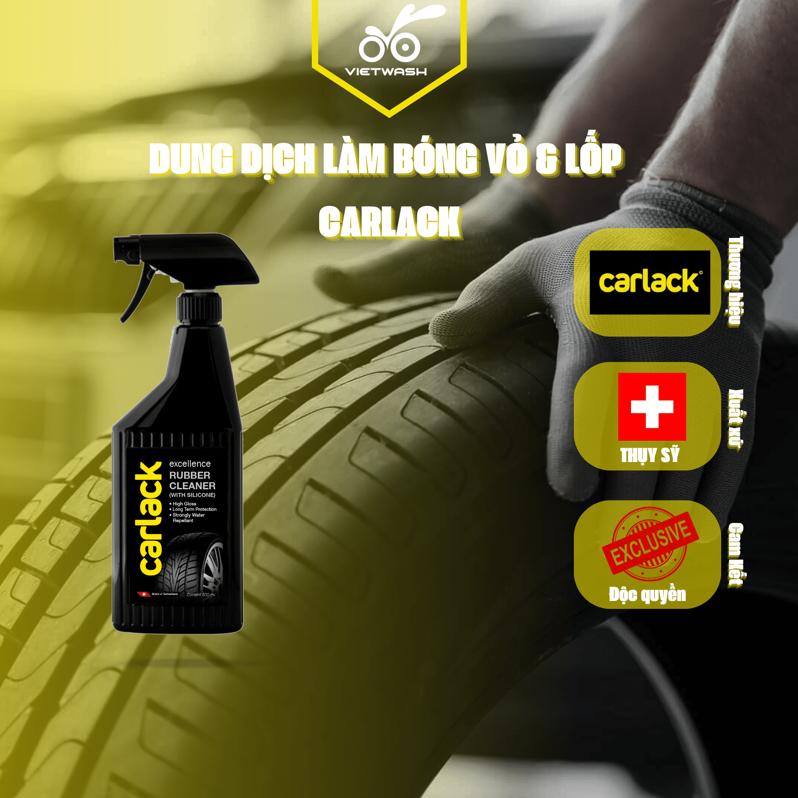 [CARLACK] Dung dịch làm bóng vỏ và lốp Carlack 500ml