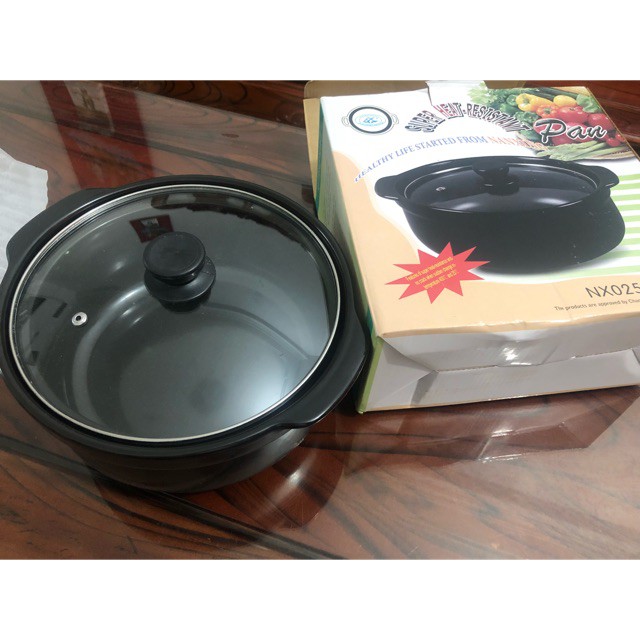 Nồi đất hầm thịt, gà thuốc bắc 4 lít (Đen)