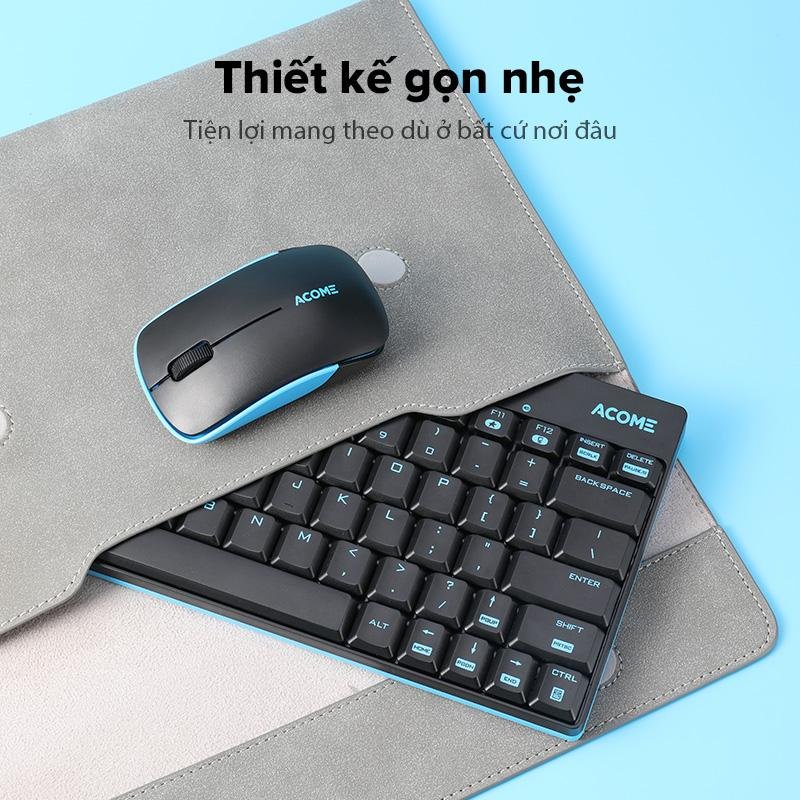 Bộ chuột và bàn phím không dây mini AKM2000 Đen