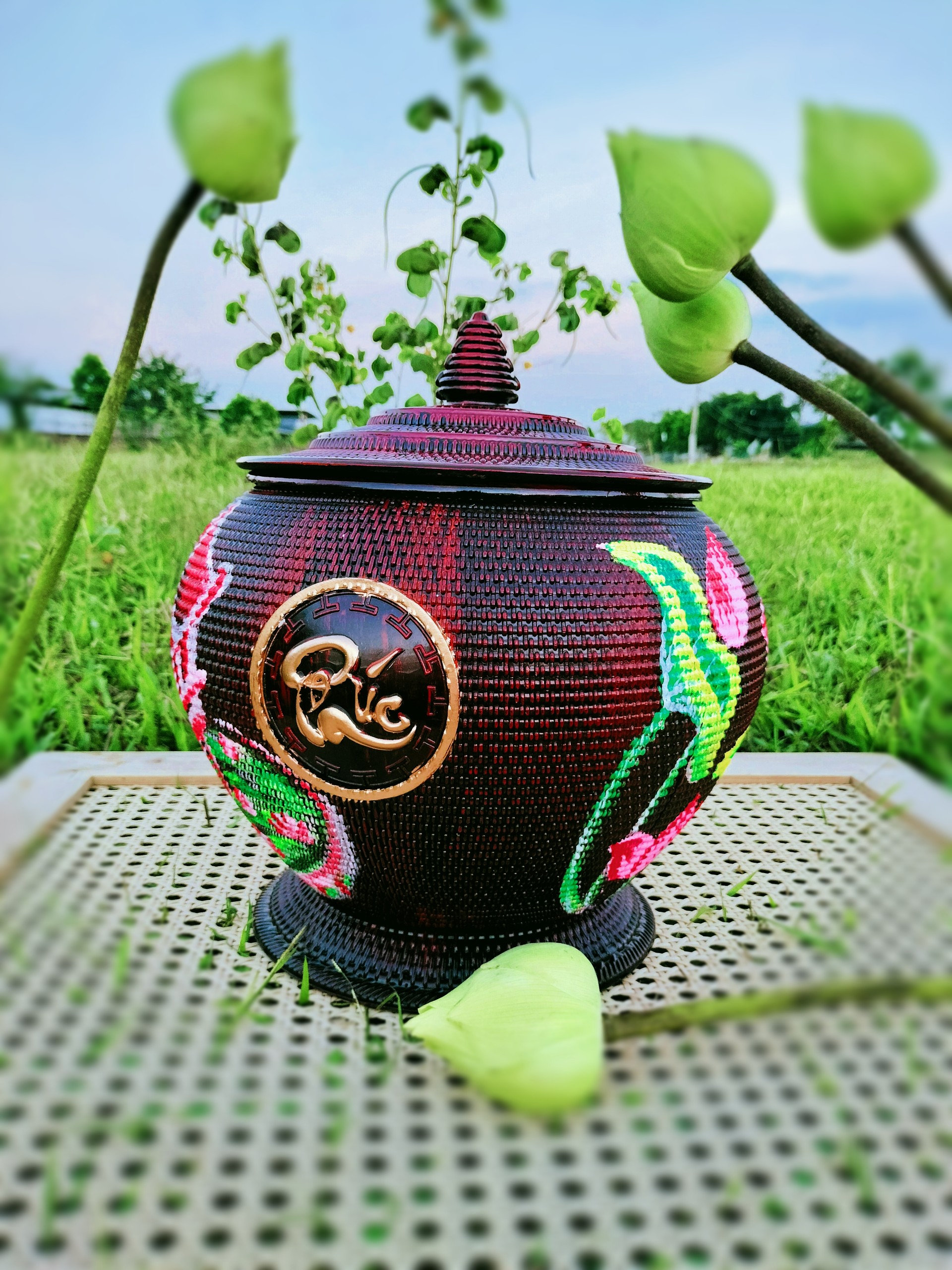 COMBO  GIỎ + ẤM TÍCH. LOẠI 1,5 LÍT