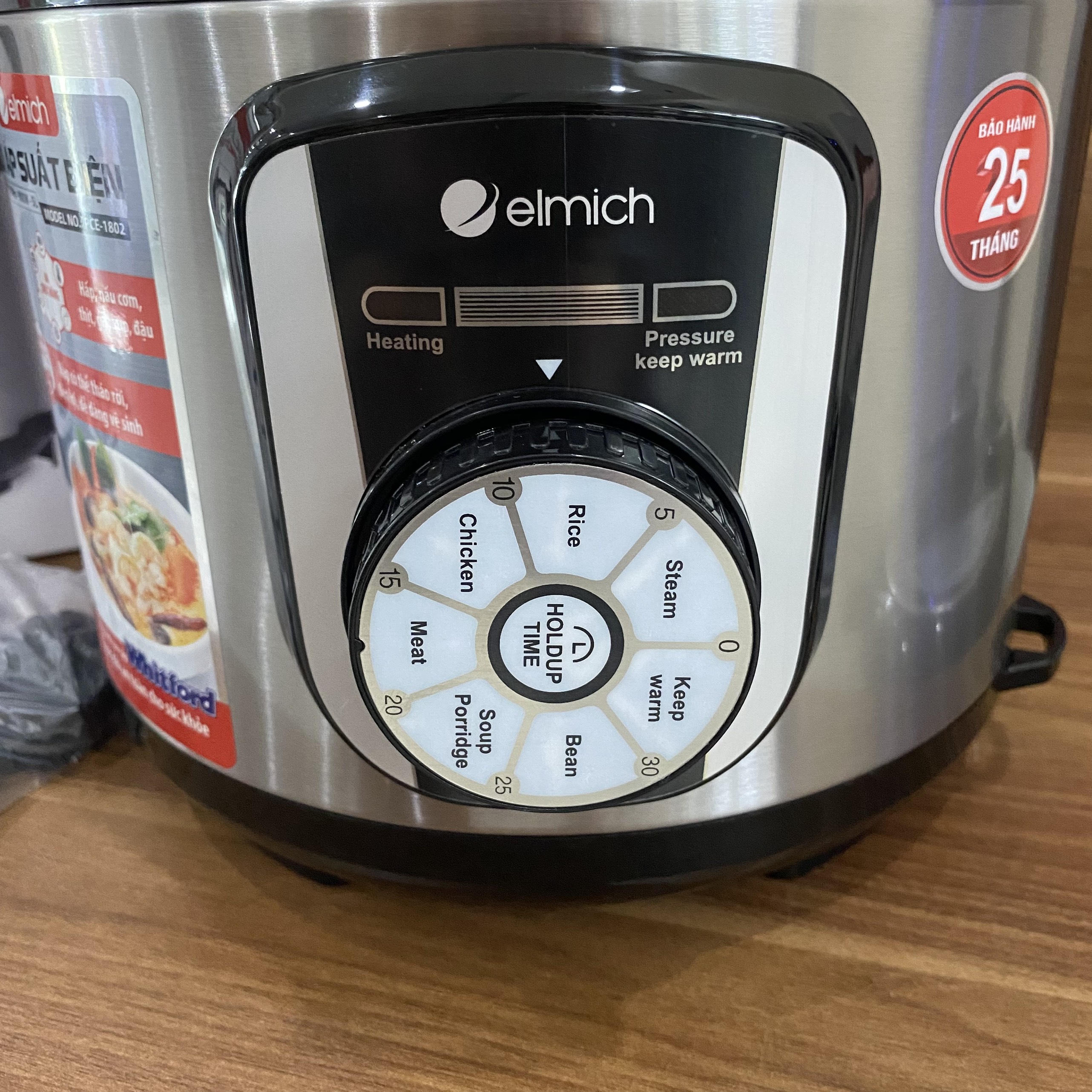 Nồi áp suất Elmich PCE-1802 (Dung tích 5L - Điện áp 220V - Công suất 900W - BH 24 tháng).