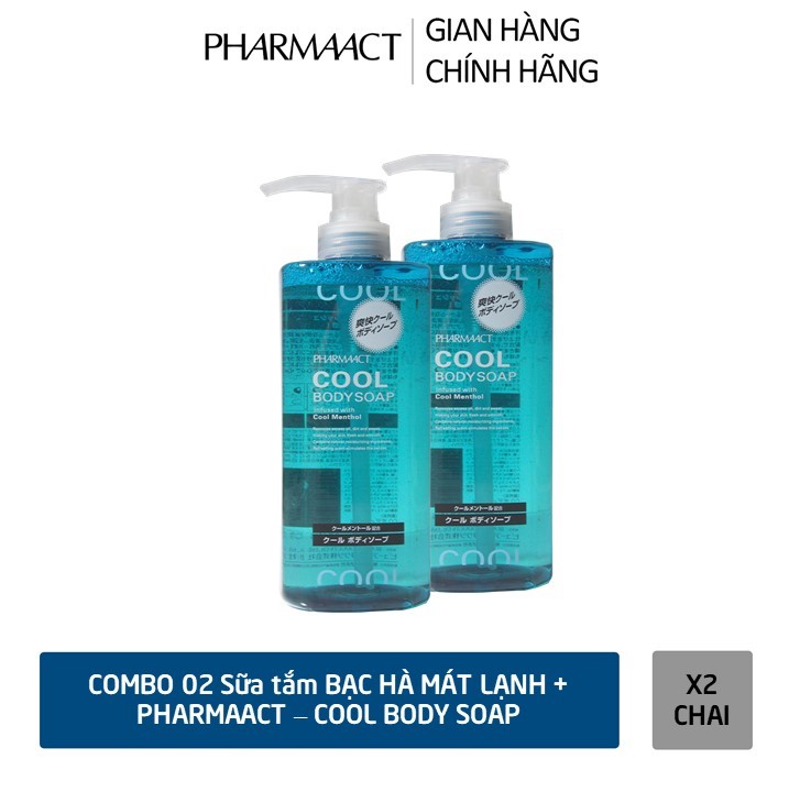 COMBO 02 chai Sữa tắm PharmaAct Cool Body Soap (550ml)