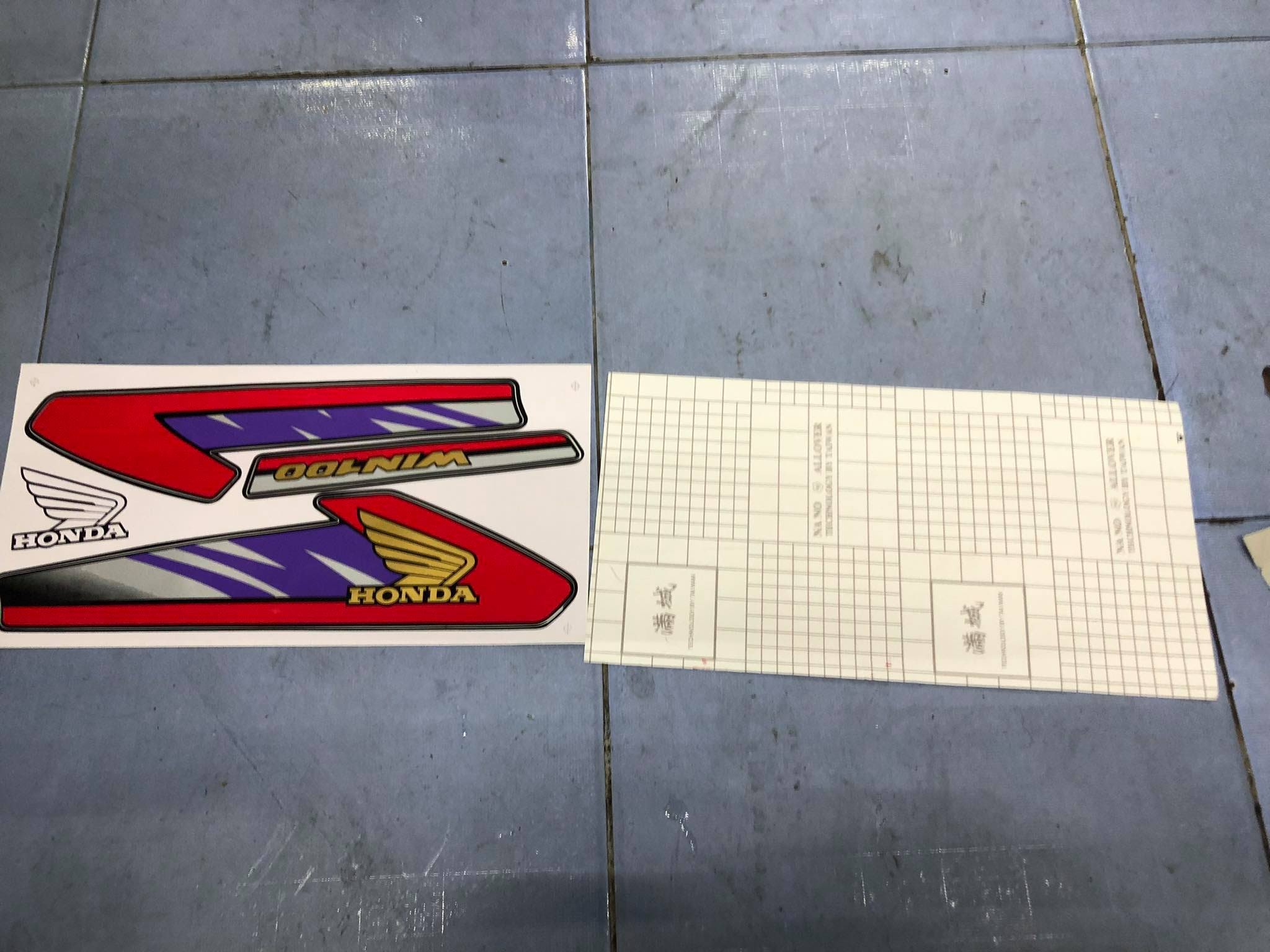 bộ tem cho xe honda win 100-đỏ