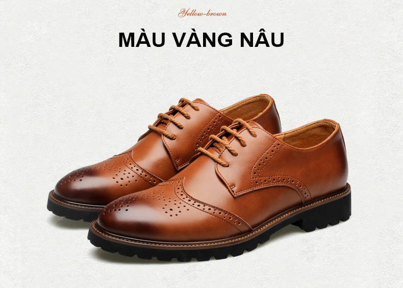 Giày tây giày doanh nhân giày giám đốc da thật phong cách Anh Quốc năm 2021 mã 6055