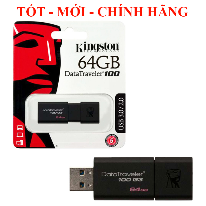 USB 3.0 Kingston DT100G3 64GB 32GB tốc độ upto 100MB/s của Mỹ & DT101 Exodia