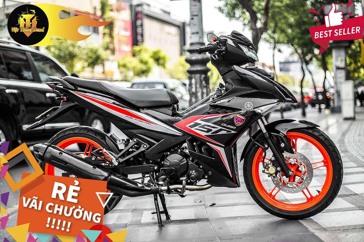 Tem Trùm Exciter 150  Đẹp Độ Chế Decal ( Đen Bóng)