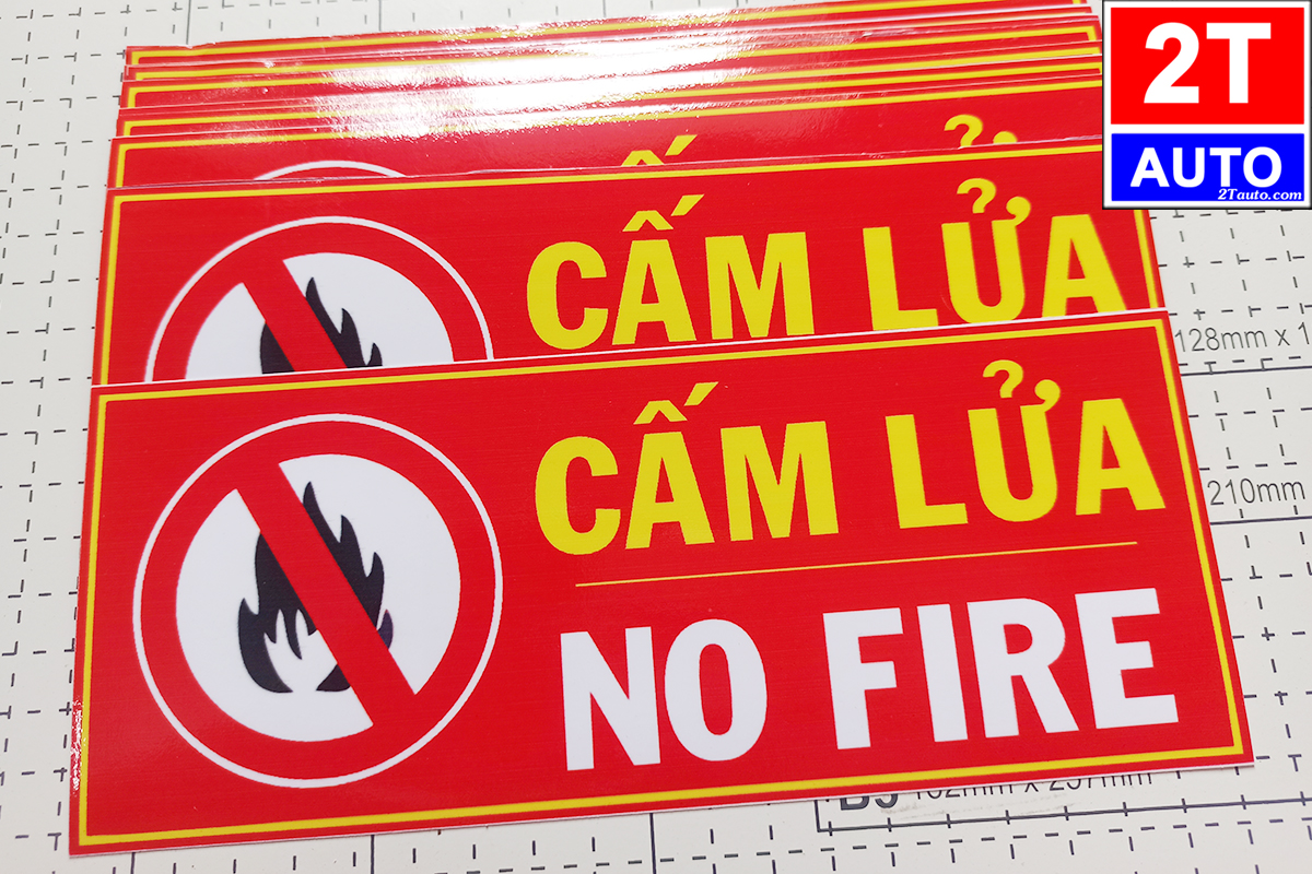 LOGO CẤM LỬA, TẤM DÁN CẤM LỬA, STICKER CẤM LỬA