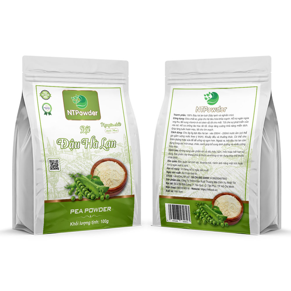 Bột Đậu Hà Lan sấy lạnh NTPowder 60gr / 100gr - Nhất Tín Food