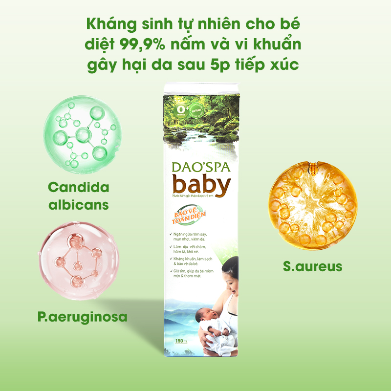 Nước tắm bé thảo dược Dao'Spa Baby - Chai 150ml