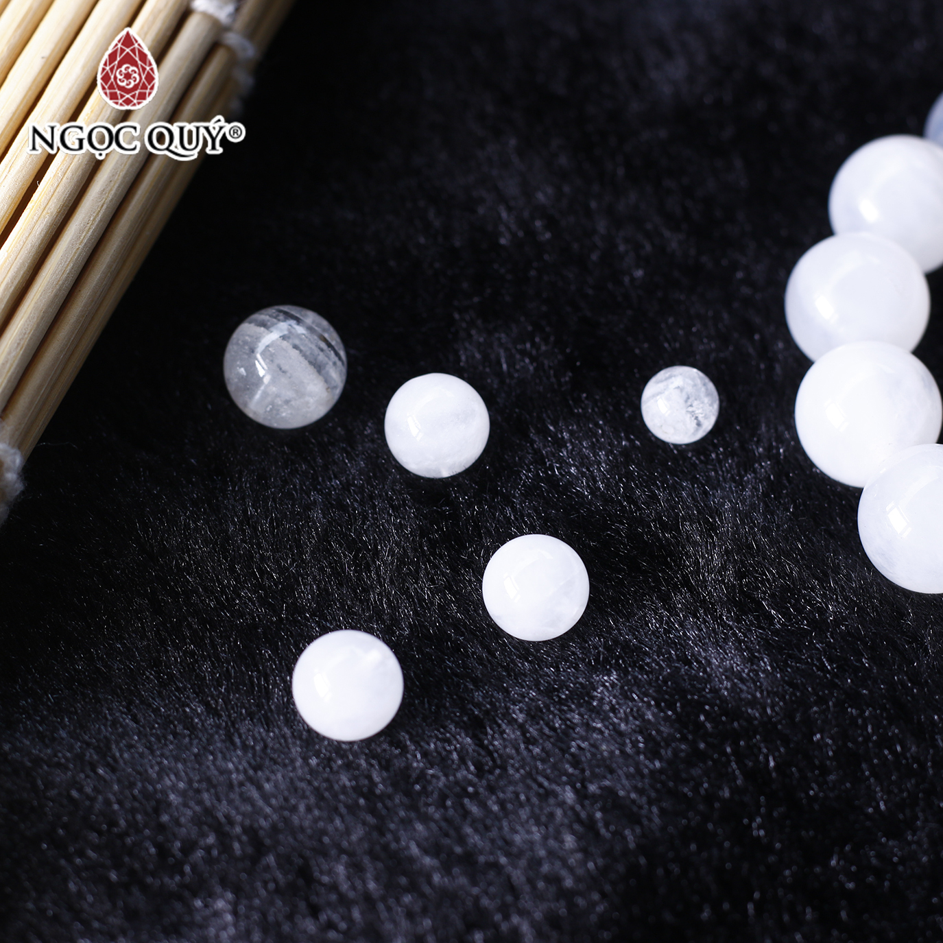 Combo 5 hạt lẻ đá thạch anh ưu linh trắng đục mệnh thủy kim - Ngọc Quý Gemstones