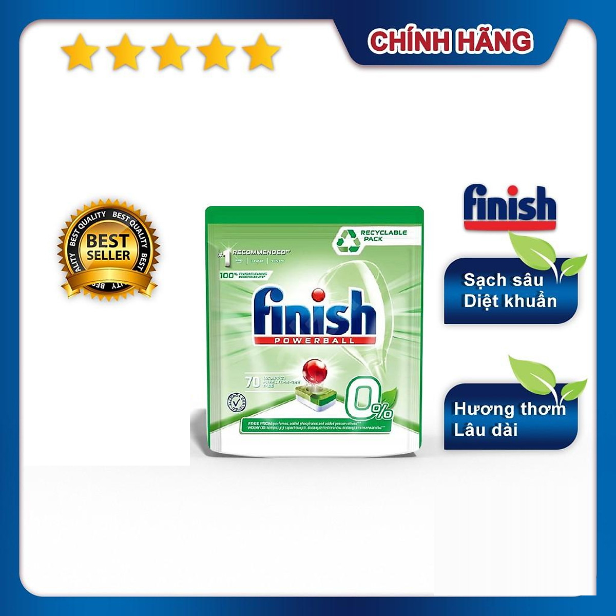 Viên rửa bát Finish Classic 110 viên - 2 chức năng [RẺ VÔ ĐỊCH]