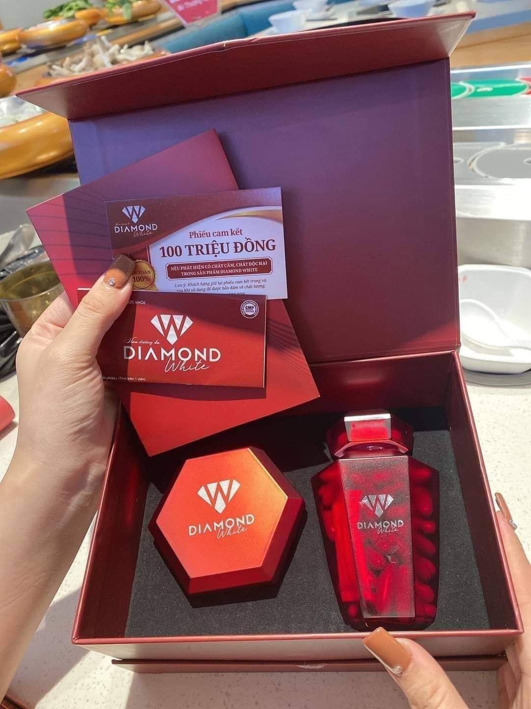 viên uống trắng da Ngọc trinh diamond white ( tem nguyên check được tin nhắn sms gởi td 8077)