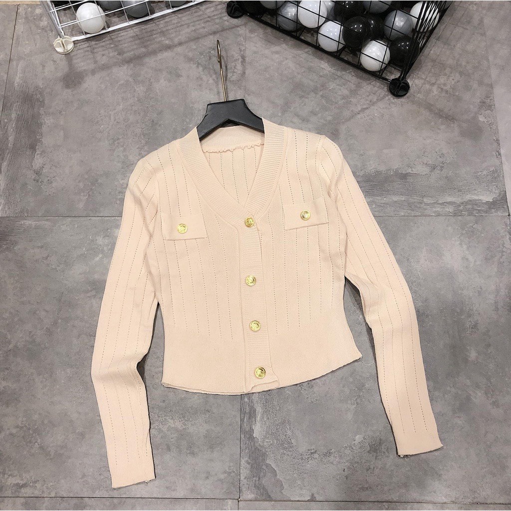 Áo khoác cardigan len 4 khuy dáng ôm