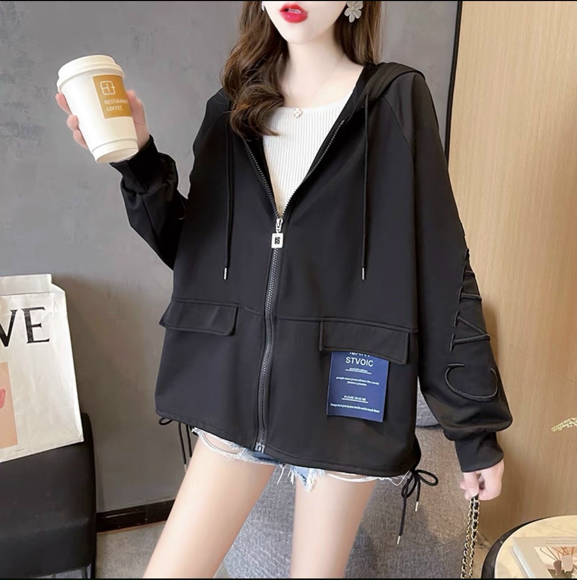 Áo Khoác Nhẹ Nữ OPTION Kiểu Dáng Đơn Gianr Thời Trang UT