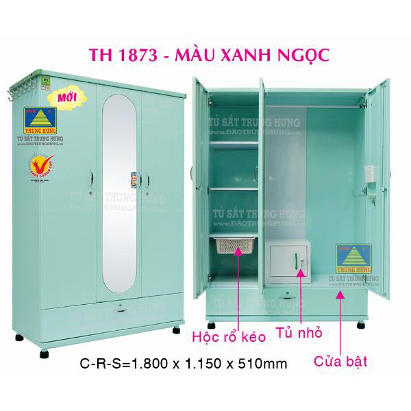 Tủ sắt quần áo lắp ráp trung hưng – TSLR25 miễn phí giao hàng, lắp ráp tận nơi tại Hồ Chí Minh, xưởng nhà bao giá tốt