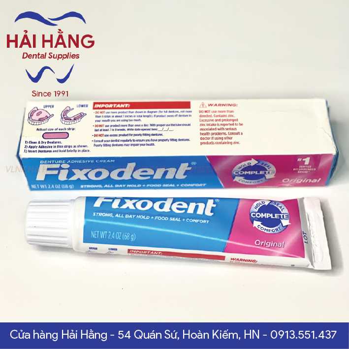 Keo dán hàm giả Fixodent 68g