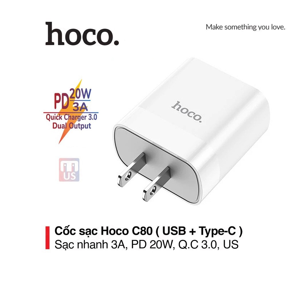 Cóc Sạc Nhanh HC C97 PD20W QC3.0 - 2 Cổng sạc type C + USB