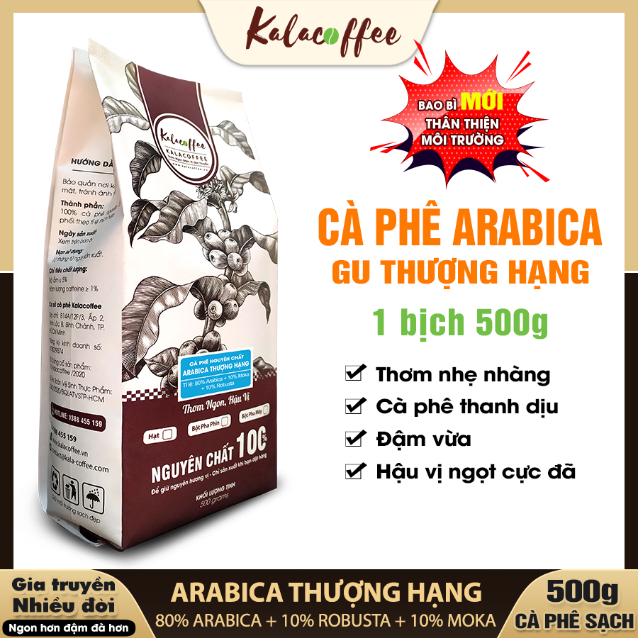 500g Cà phê Arabica Thượng Hạng KALACOFFEE rang xay Nguyên Chất - Pha Phin