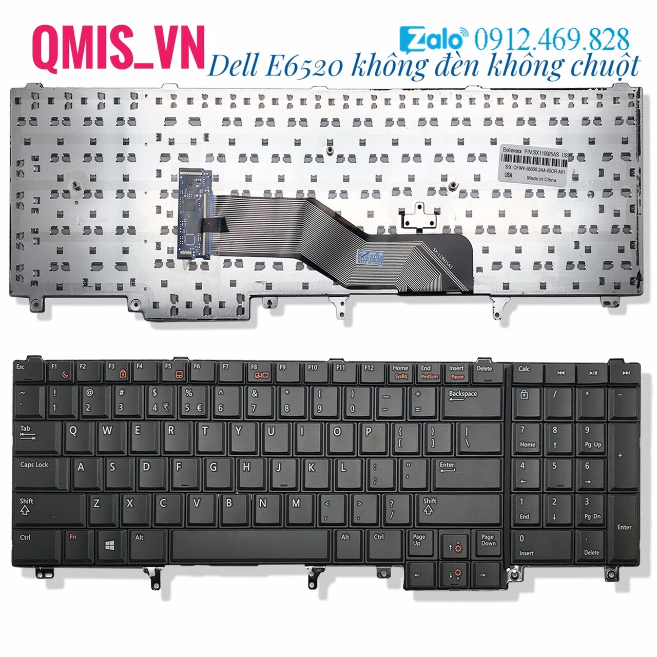 Bàn phím laptop Dell Precision M2800 M4600 M6600 M4700 M4800 M6700 M6800, Dell Latitude E6520 E6530 E6540 E5520 E5530 Dell Latitude 6520 6530 6540 5520 5530