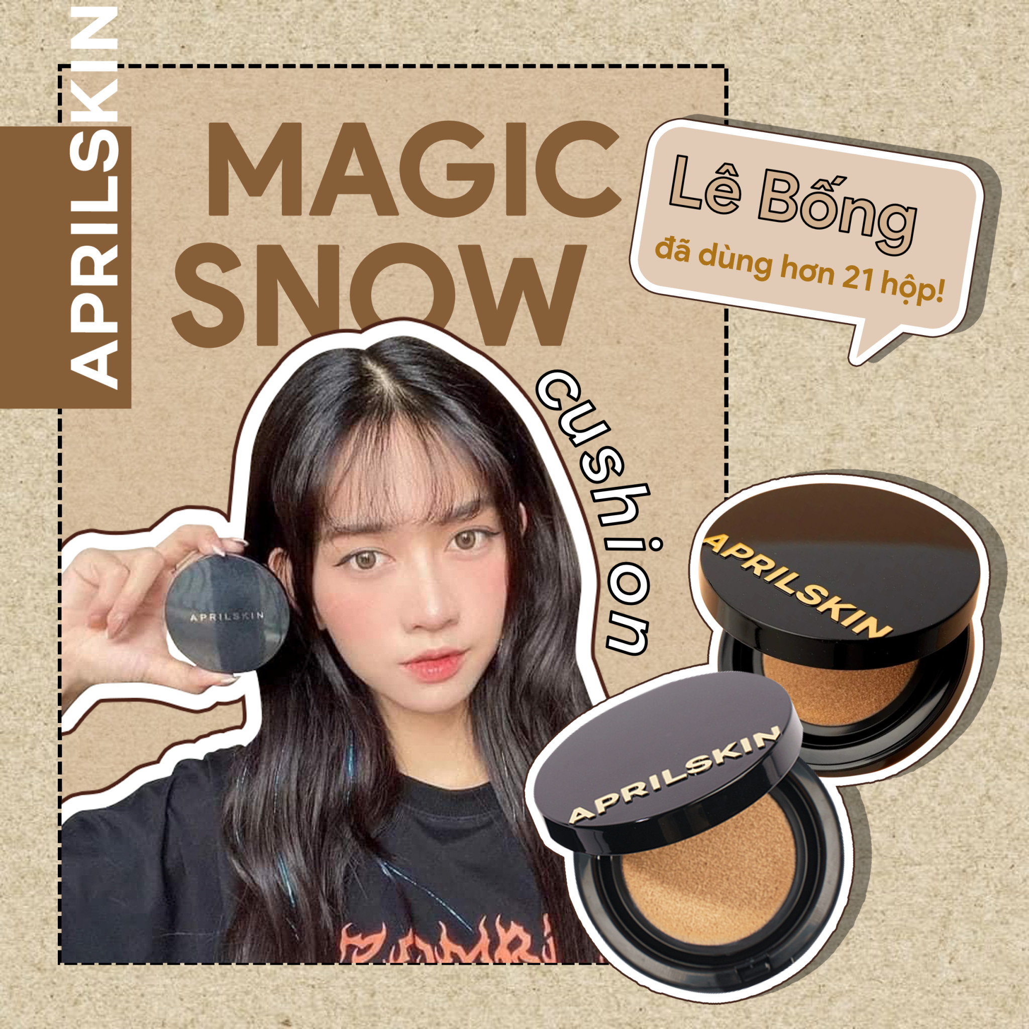 [Tặng Kèm Refill 15g] Phấn nước Aprilskin Magic Snow Cushion SPF 50+, PA +++