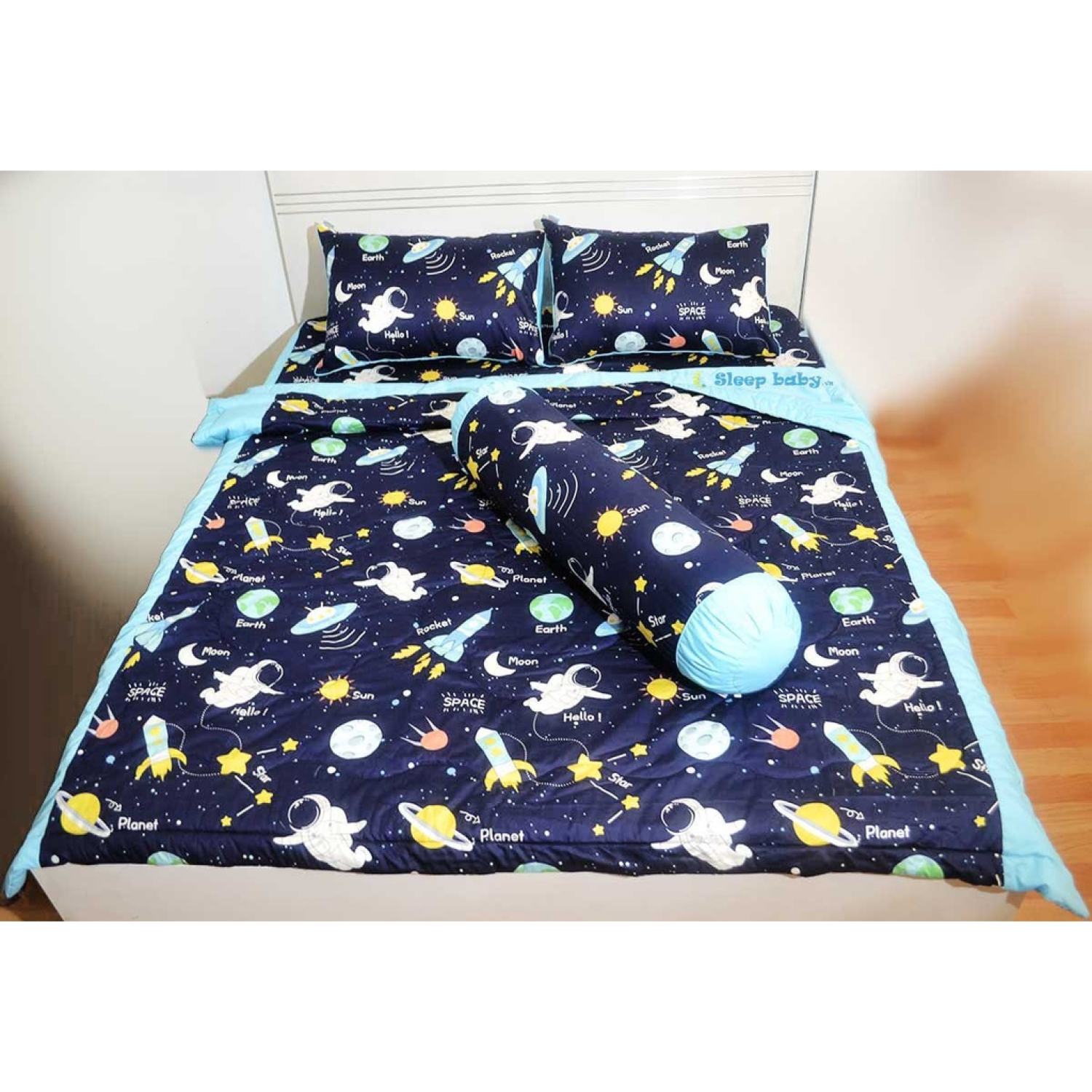 Bộ chăn ga gối đệm drap trải giường phòng ngủ cho bé SLEEPBABY họa tiết