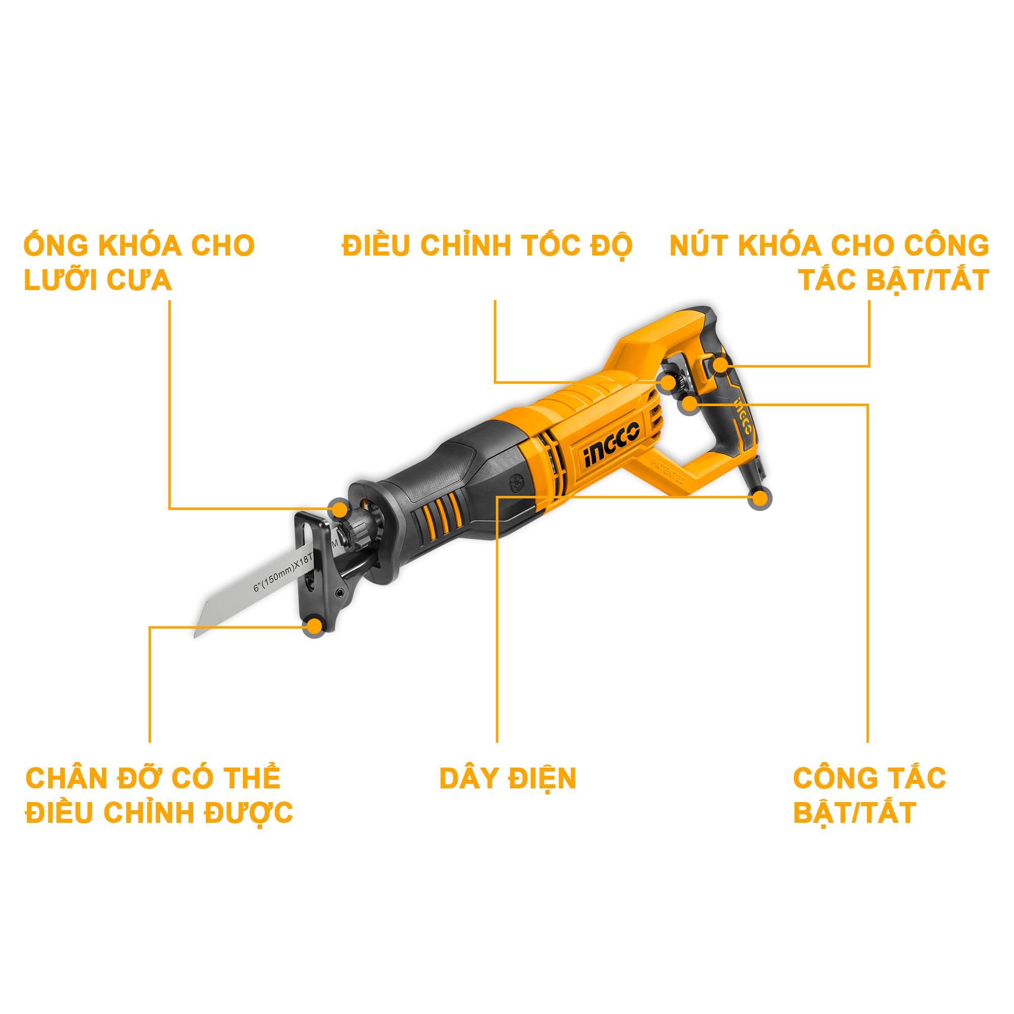 Cưa kiếm dùng điện INGCO RS8008