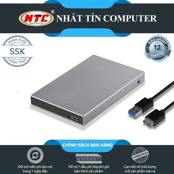 Box ổ cứng di động SSK HE-V600 chuẩn 3.0 - Hỗ trợ đến 5Gbps (xám)