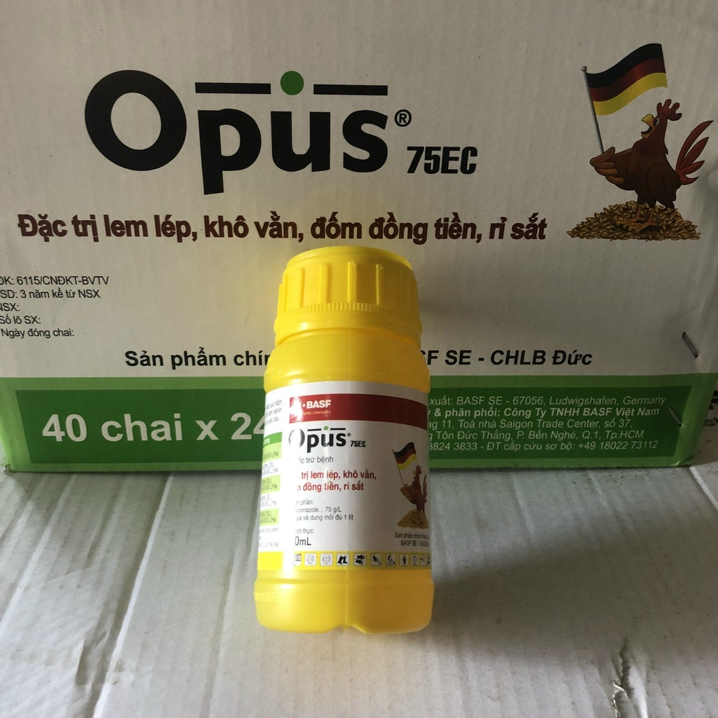 Opus 240mL ( hàng nhập khẩu từ BASF -  Đức) chế phẩm trừ thán thư, đốm  lá, rỉ sắt, lem lép hạt longf1