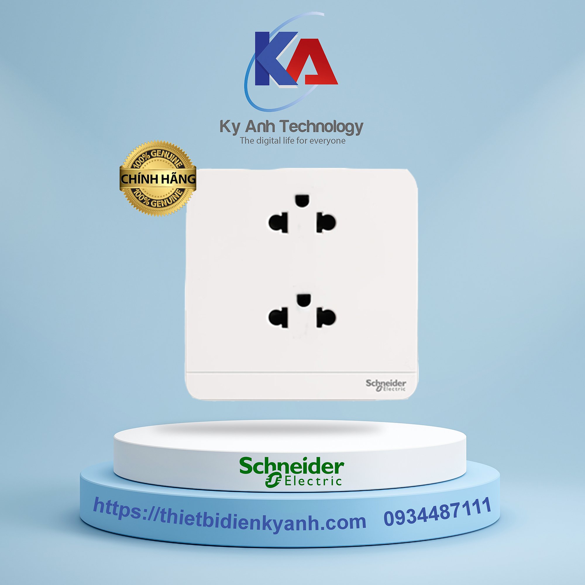 Bộ ổ cắm đôi 2, 3 chấu, đa năng AvatarOn Schneider