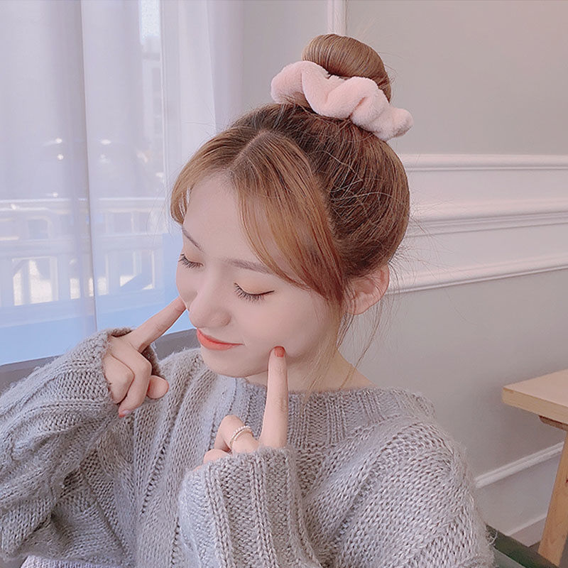 Dây Cột Tóc Scrunchies vải Lông Mềm