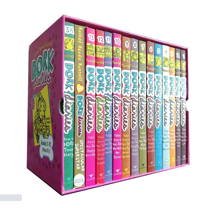 Bộ nhập Full boxset 18q - Dork Diaries - Original - Có hộp đựng