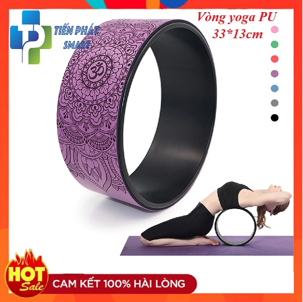 Vòng tập yoga 33cm bọc cao su Pu Họa Tiết Mandala - MàuTím chống trơn trượt 100% khung nhựa siêu cứng( Bảo Hành 12 Tháng)tienphatsmart