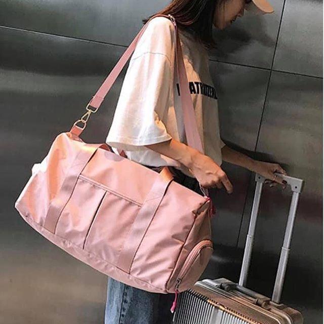 [HCM]Túi xách du lịch đa năng nhiều ngăn màu hồng