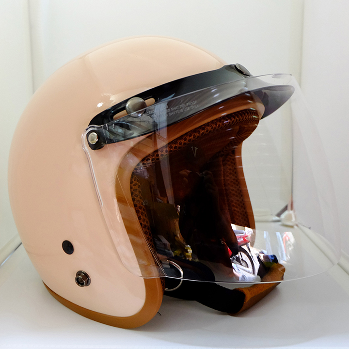 [HCM]MŨ BẢO HIỂM 3/4 ĐẦU KÈM KÍNH FULLFACEMÀU KEM SỮA SƠN BÓNGLÓT NÂU CAO CẤP-ĐẠT CHUẨN CR